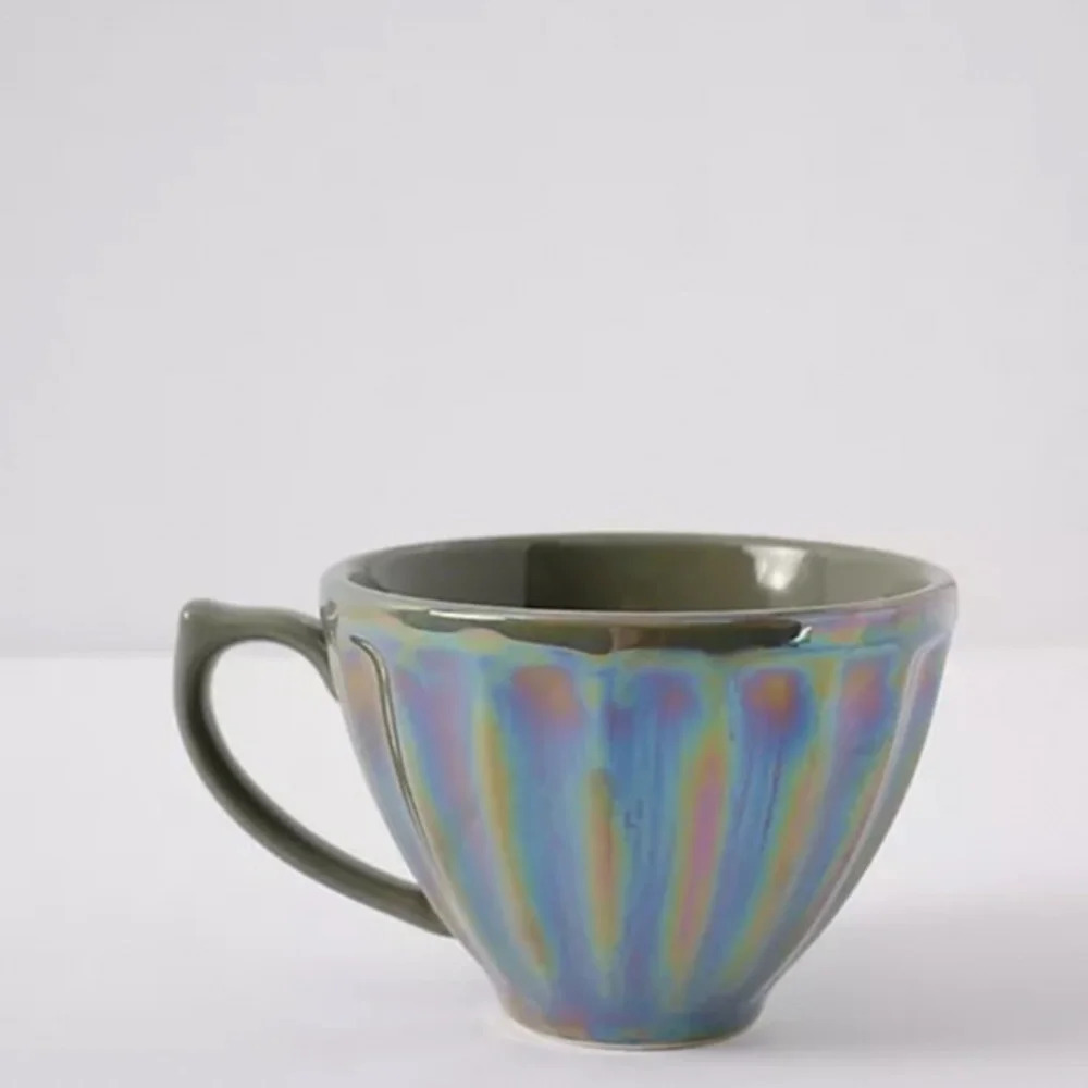 Anthropologie Grey  Lustered Latte Mug
